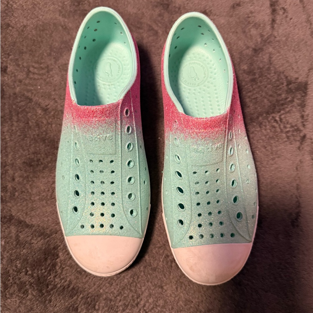 Native Shoes Women's Pink and Mint Green Slip-On Sneakers